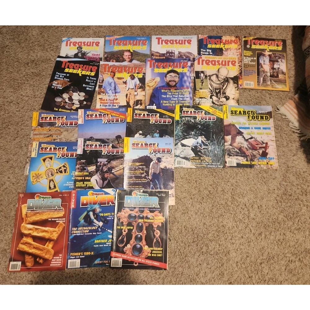 Lot Of 20 Vintage 90s Treasure Seeker / Treasure Diver Magazine Metal Detecting